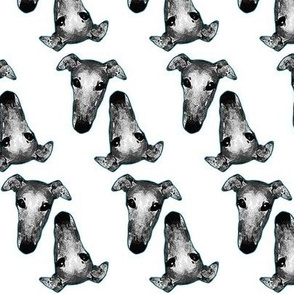 greyhound faces - greyhound love fabric