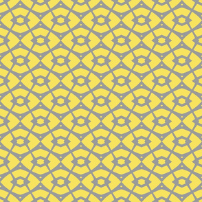 Grey and yellow abstract geometric ornaments
