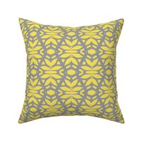 Grey and yellow abstract geometric ornaments