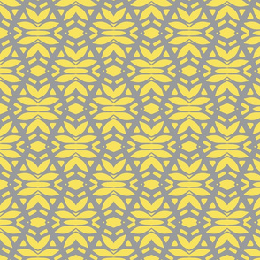 Grey and yellow abstract geometric ornaments