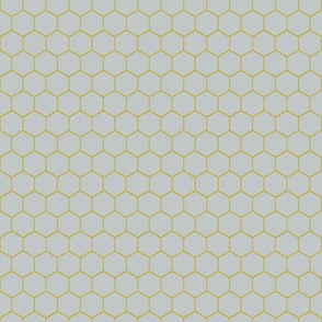 Bee Hives - Gold on Gray
