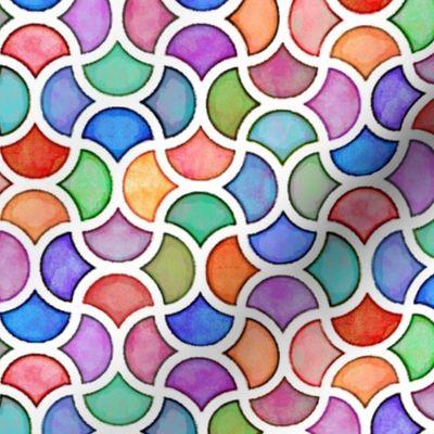 Maroccan Tiles - jewel colors 12-inch repeat