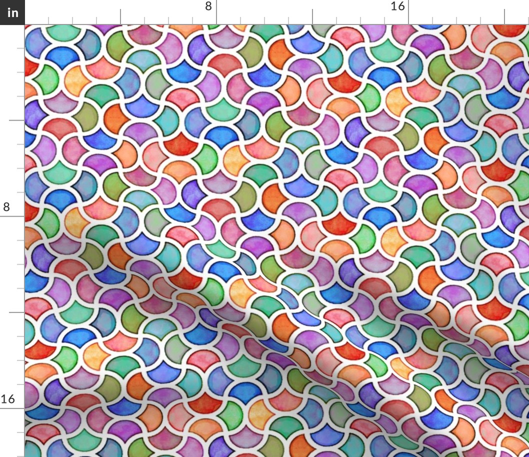 Maroccan Tiles - jewel colors 12-inch repeat