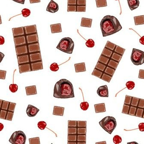 chocolate covered cherries - white