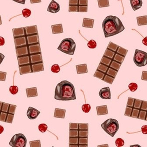 chocolate covered cherries - pink