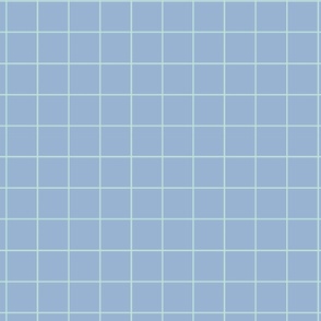 Scandi Squares - Lt. Aqua on Cerulean Blue 