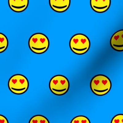 love emoji on blue