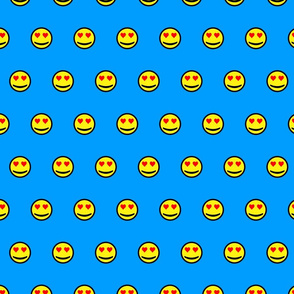 love emoji on blue