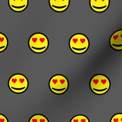 love emoji on gray