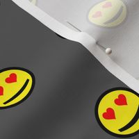love emoji on gray