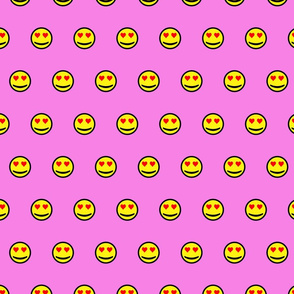 love emoji on pink