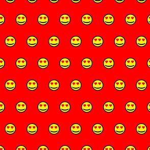 love emoji on red