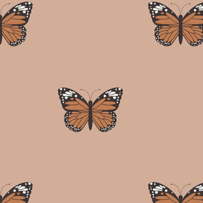 lg monarch butterfly fabric-boho neutral design caramel almond sfx1213