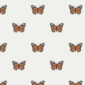 med monarch butterfly fabric-boho neutral design sfx 1346 caramel