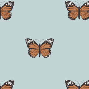 lg monarch butterfly fabric-boho neutral design caramel mist sfx4405