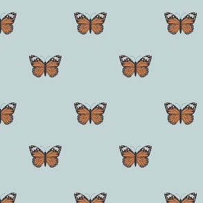 md monarch butterfly fabric-boho neutral design caramel mist sfx4405