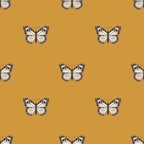 sm monarch butterfly fabric-boho neutral design gold sfx1050