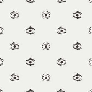 TINY eye  fabric- boho minimalist eye print  coffee Sfx1111