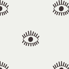 eye fabric- boho minimalist eye print  coffee Sfx1111