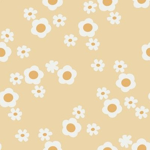 retro flowers fabric- boho hippie girls sweet daisies chamomile sfx0916