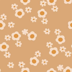 retro flowers  fabric- boho hippie girls sweet daisies sand sfx1231