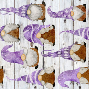 Purple Gnomes on Shiplap Rotated - large scale