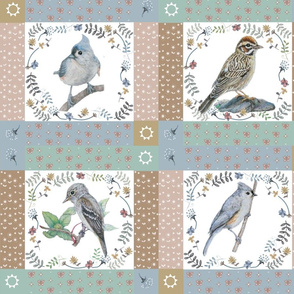 Bird Botanical Patched Blocks