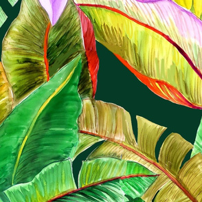 textile-working banana leaves