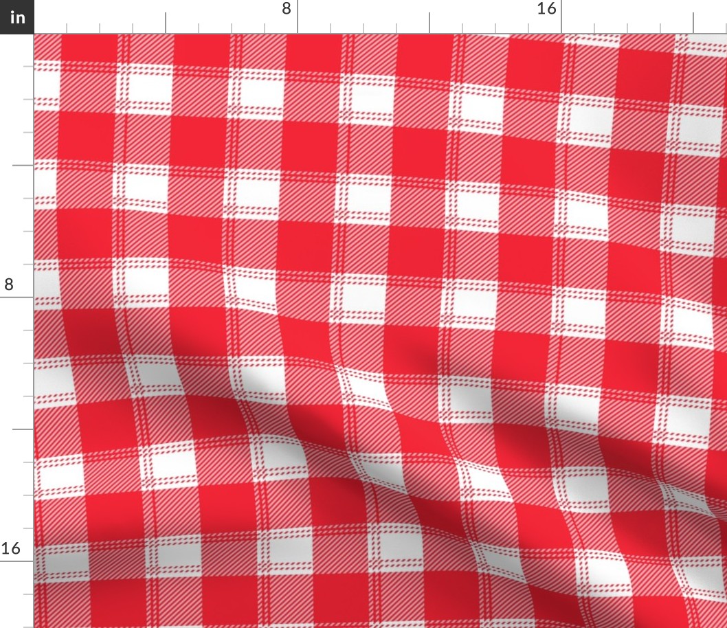 Affair of the Heart Plaid- Valentine Tartan- Red Pink White- Small Scale