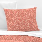 Tossed Folk Floral | Medium Scale | Coral