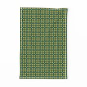 Midcentury Modern Retro Geometric | Small Scale | Teal Chartreuse