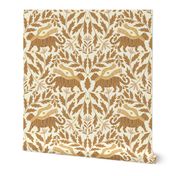 Cozy Tigers Damask - Brown Large Scale