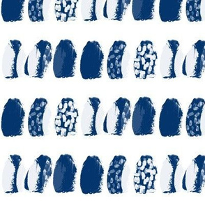 blue batik dots - organic polka dots