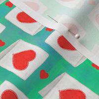 valentines day cards - green tie dye