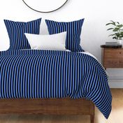 Cornflower Blue Awning Stripe Pattern Vertical in Black