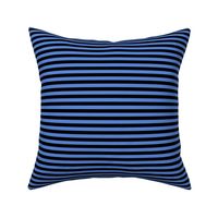 Cornflower Blue Bengal Stripe Pattern Horizontal in Black