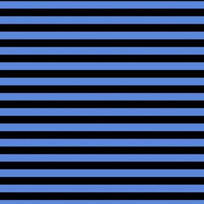 Cornflower Blue Bengal Stripe Pattern Horizontal in Black