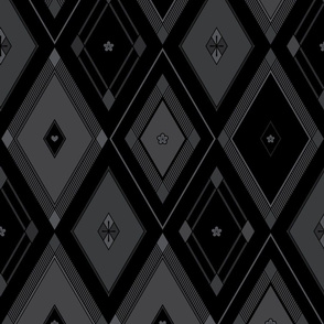 Geometric Diamonds - Glory (black on black 24in) Jumbo