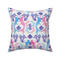 Mermaid Damask Pink Blue