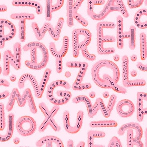 Alphabet Letters Nursery Pattern 2021 Pink