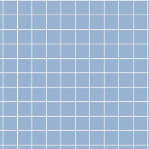 Scandi Squares - White/Cerulean Blue 