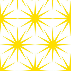 Mid-Century Modern Starburst Yellow Transparent