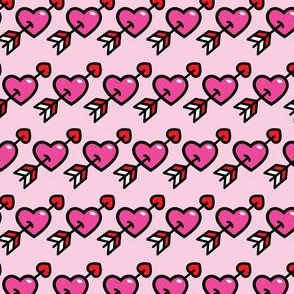 heart with arrow on pink