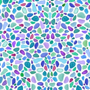 Watercolor  Sea Glass Pattern White