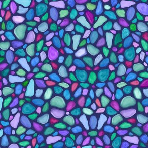Rainbow Sea Glass Pattern Dark Purple