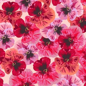 Red and Pink Pansies