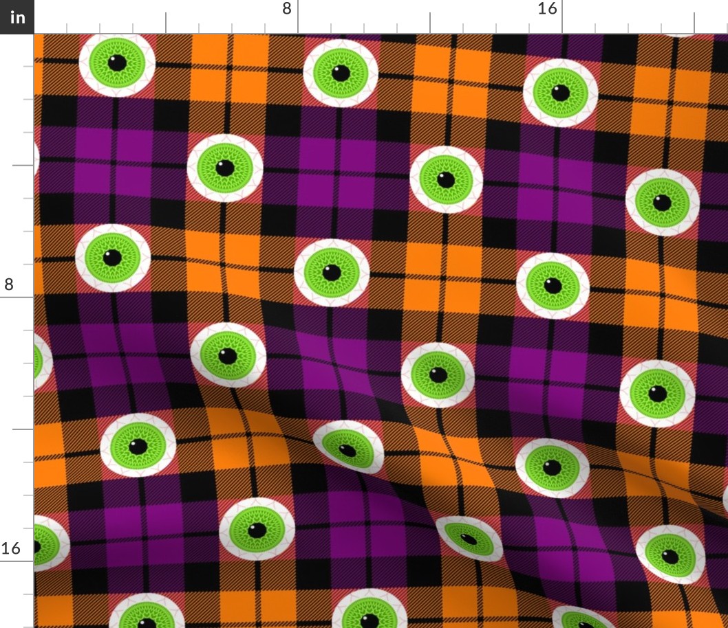 01111095 : tartan : seasonal = halloween eyeballs