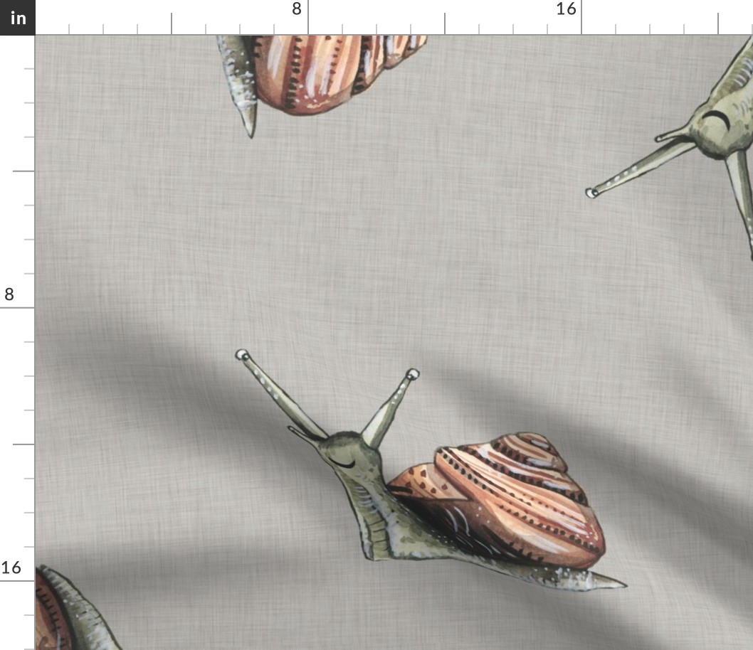 Large Snail on Linen