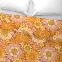 Avery Retro Floral On Caramel- large scale