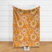 Avery Retro Floral On Caramel- large scale